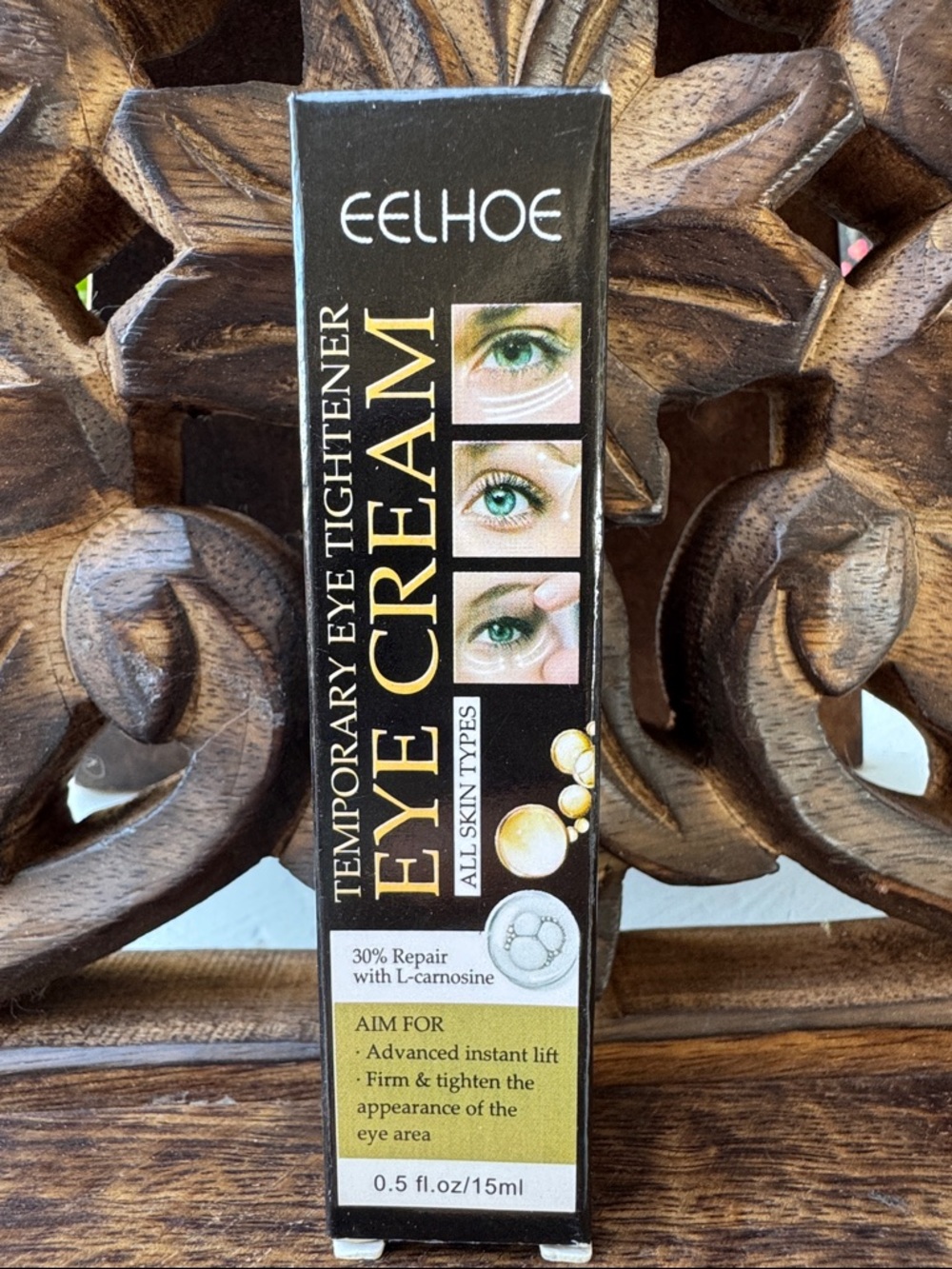 EELHOE Temporary Eye Tightener Eye Cream - Black & Gold